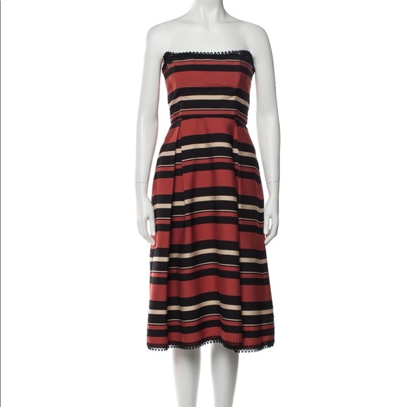 Nicholas Strapless Stripe midi dress - Picture 1 of 6